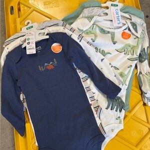 Carter's Bear and  Dinosaur Print Baby Bodysuit Set